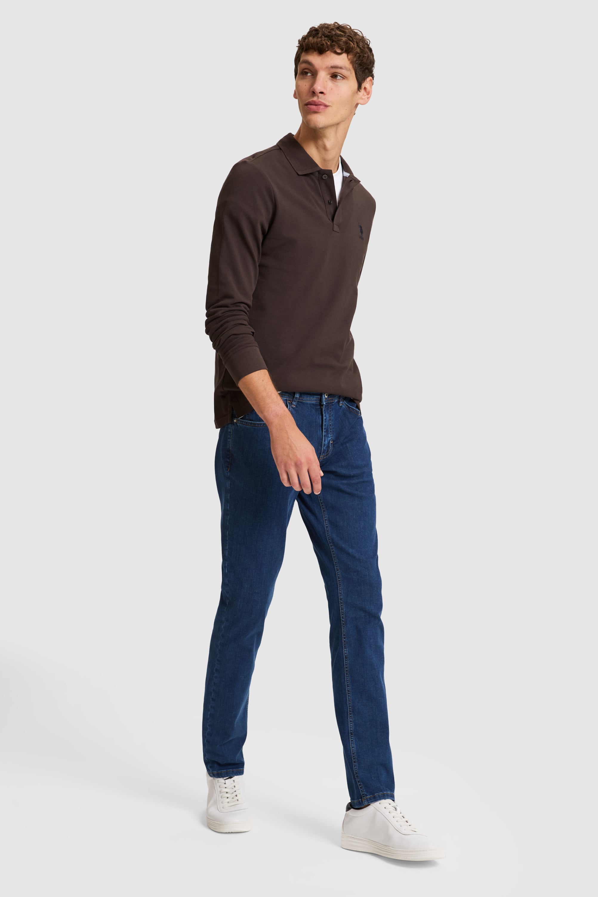 Erkek Koyu Kahverengi Basic Sweatshirt - Image 4