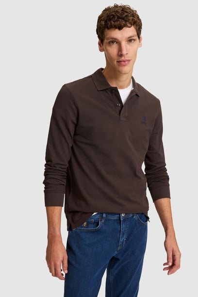 Erkek Koyu Kahverengi Basic Sweatshirt