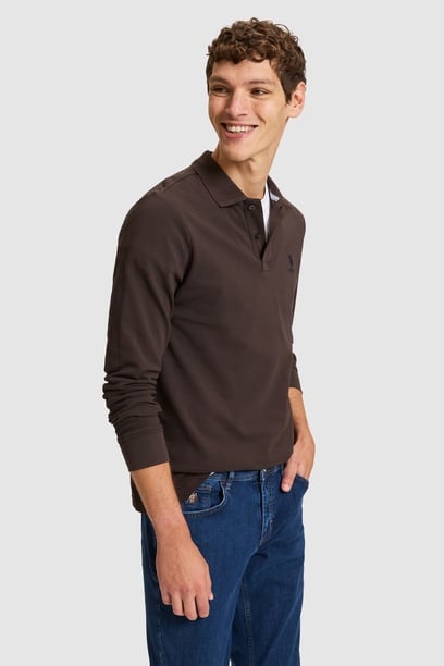 Erkek Koyu Kahverengi Basic Sweatshirt