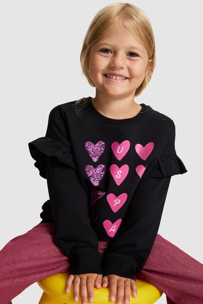 Kız Çocuk Siyah Sweatshirt