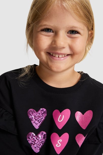 Kız Çocuk Siyah Sweatshirt
