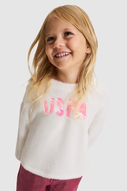 Kız Çocuk Krem Sweatshirt