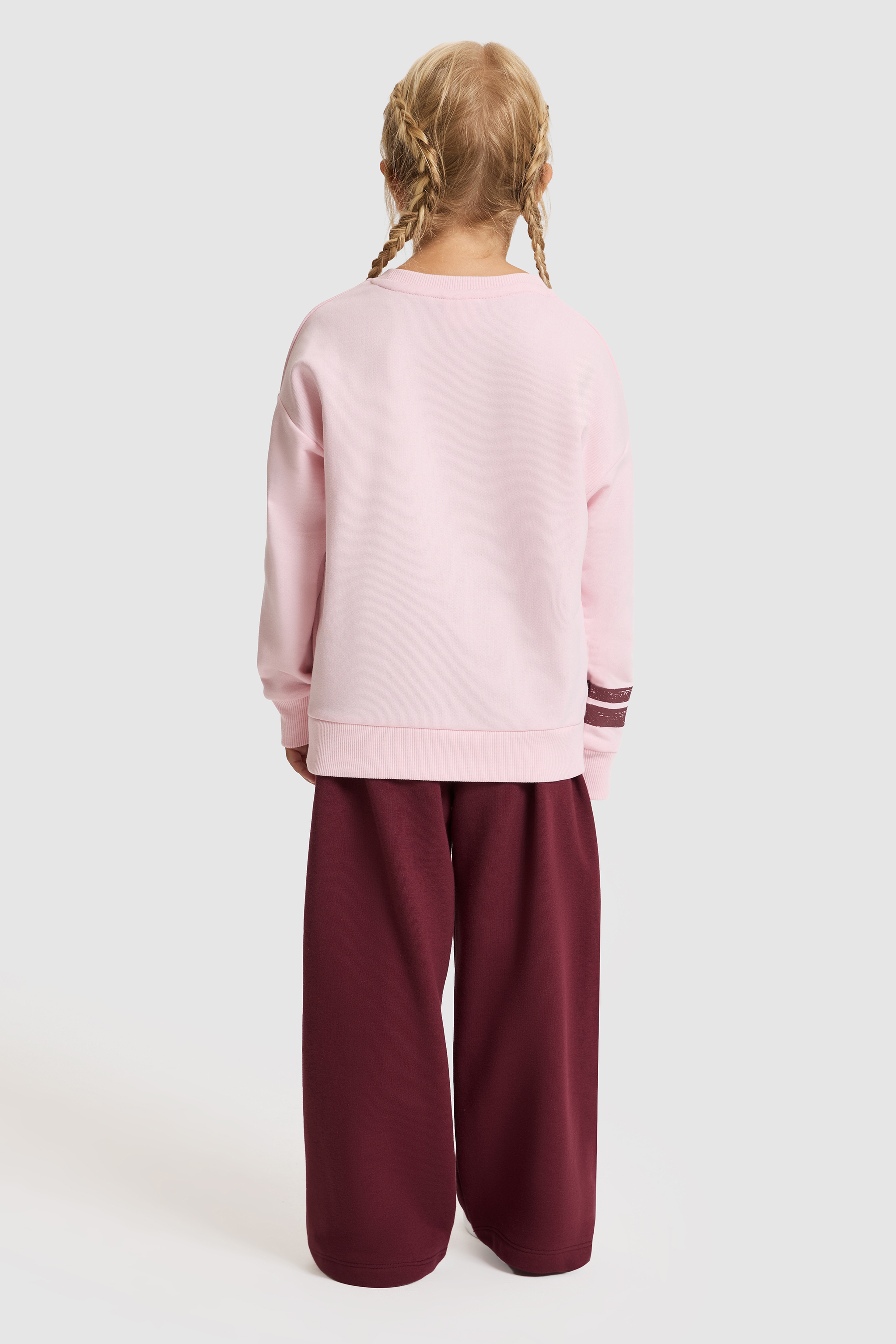 Kız Çocuk Pembe-Bordo Eşofman Takımı - Image 5