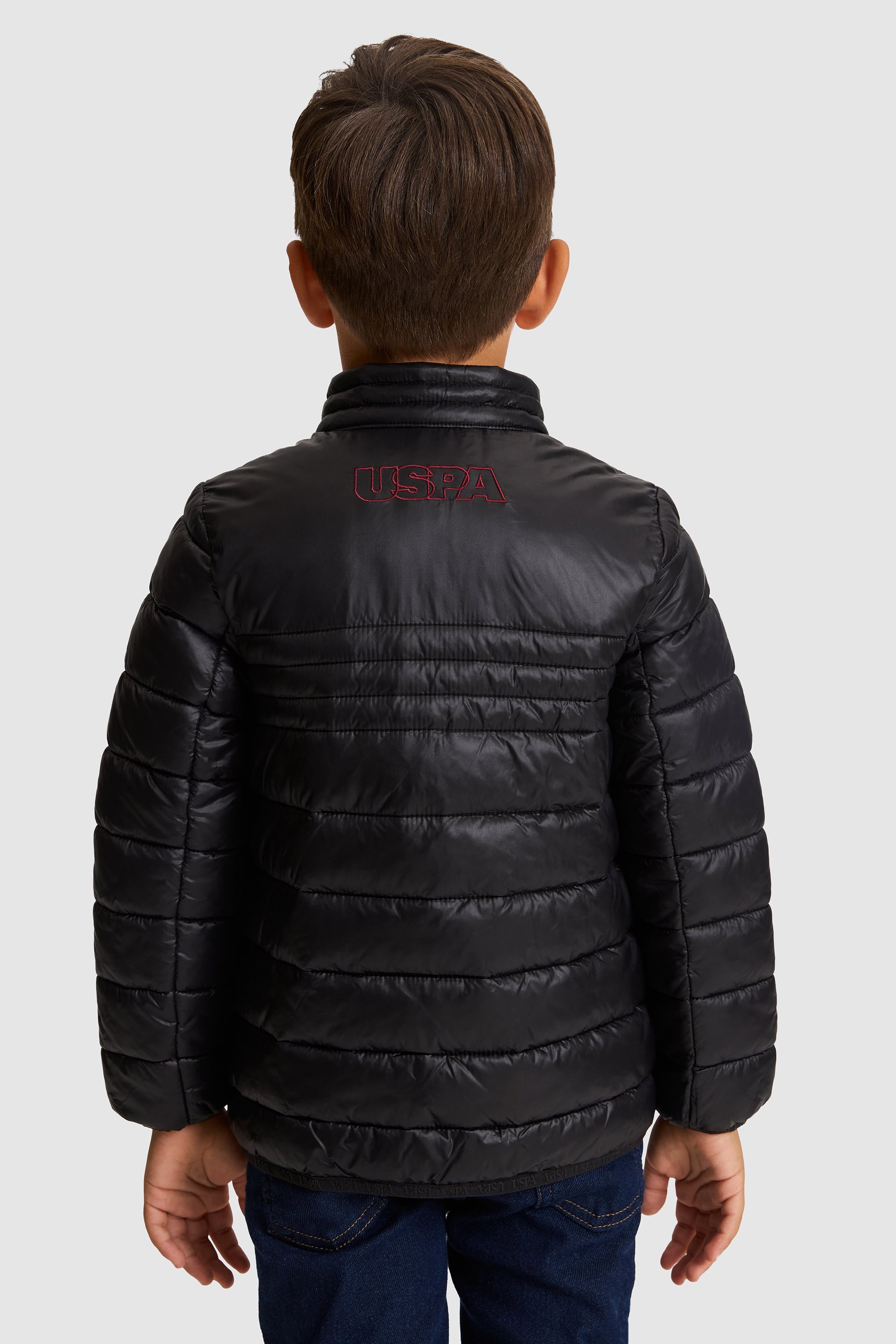 Erkek Çocuk Siyah Kapitone Dik Yaka Mont - Image 5