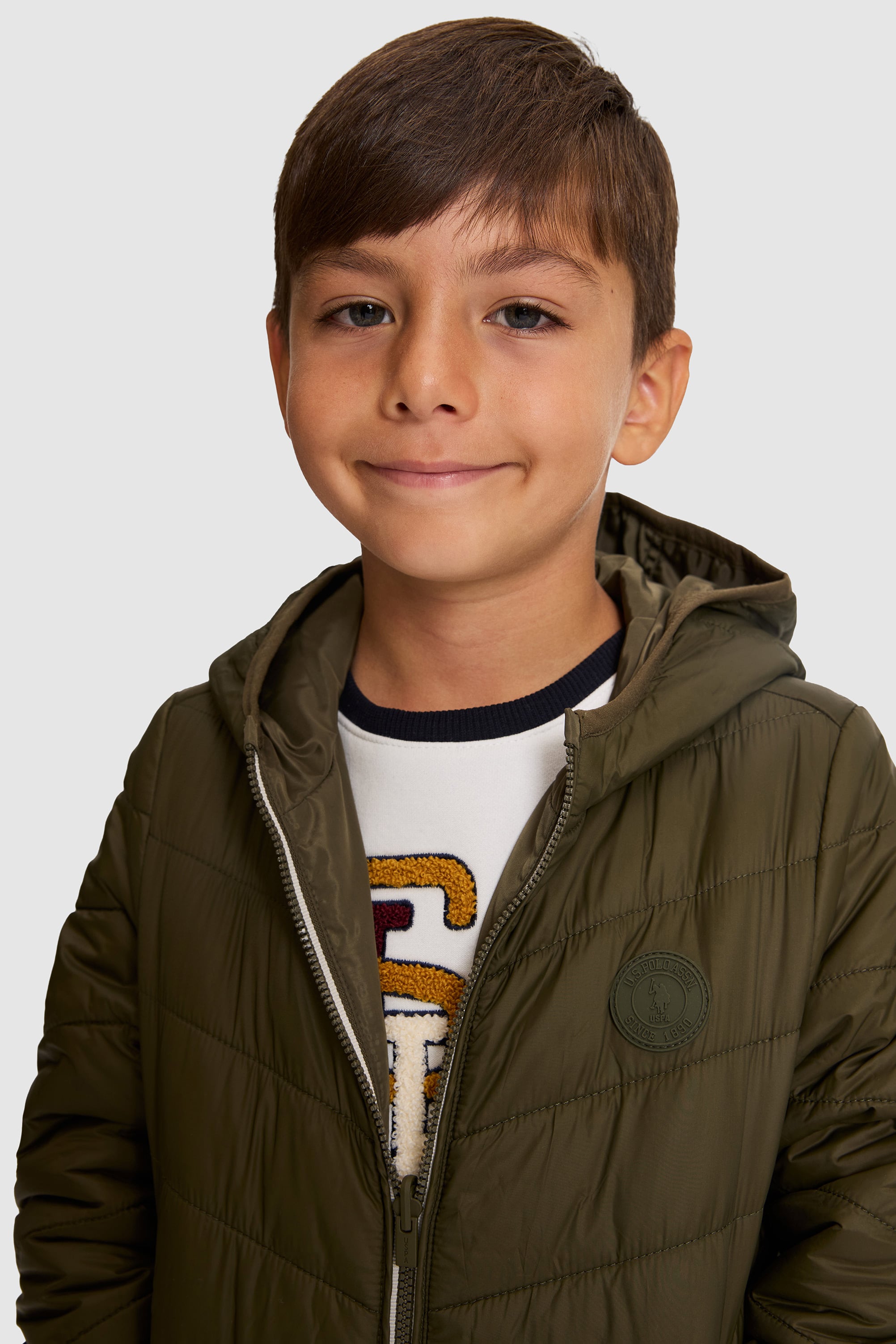 Erkek Çocuk Haki Kapüşonlu Kapitone Mont - Image 4