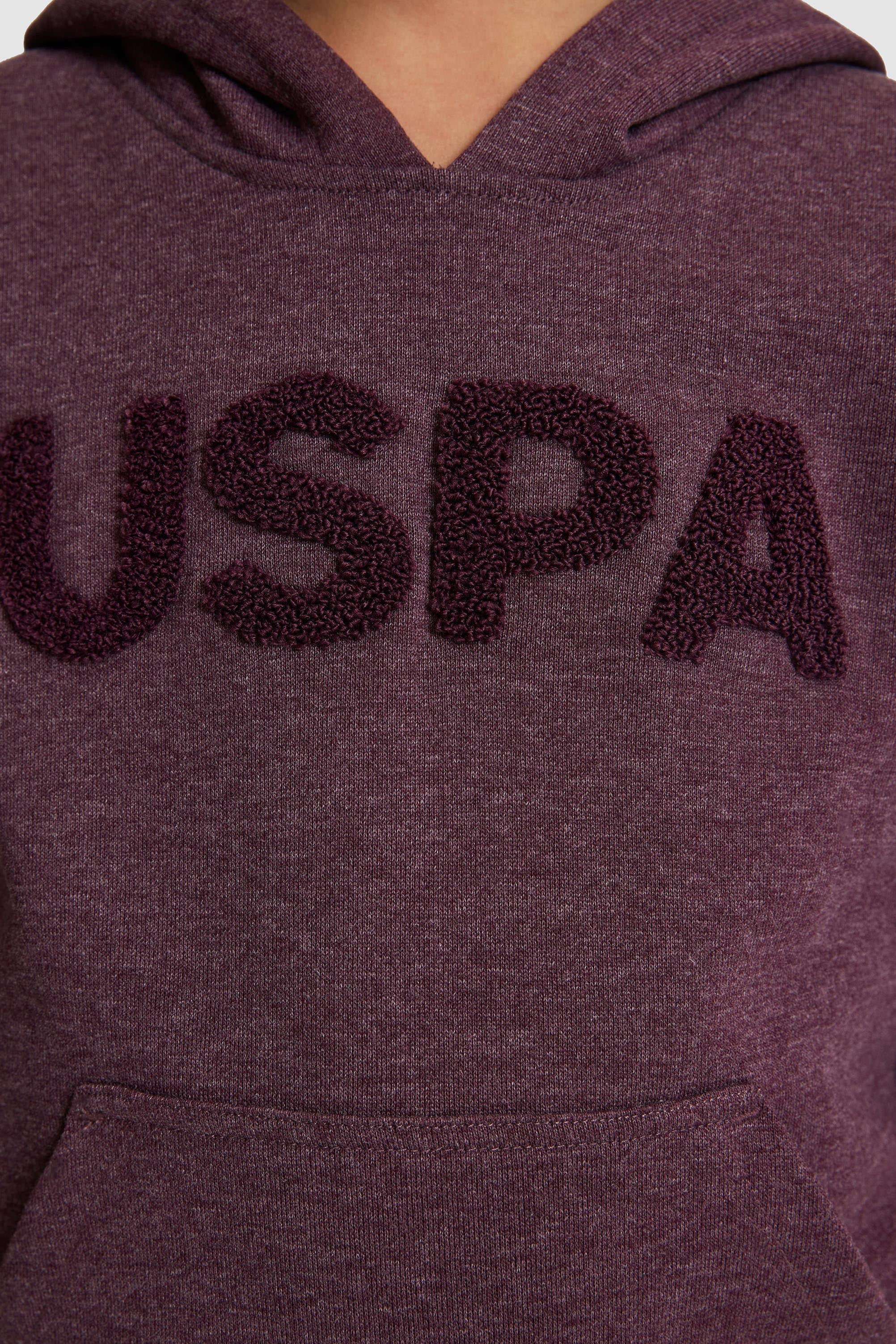 Erkek Çocuk Mürdüm Kapüşonlu USPA Baskılı Sweatshirt - Image 6