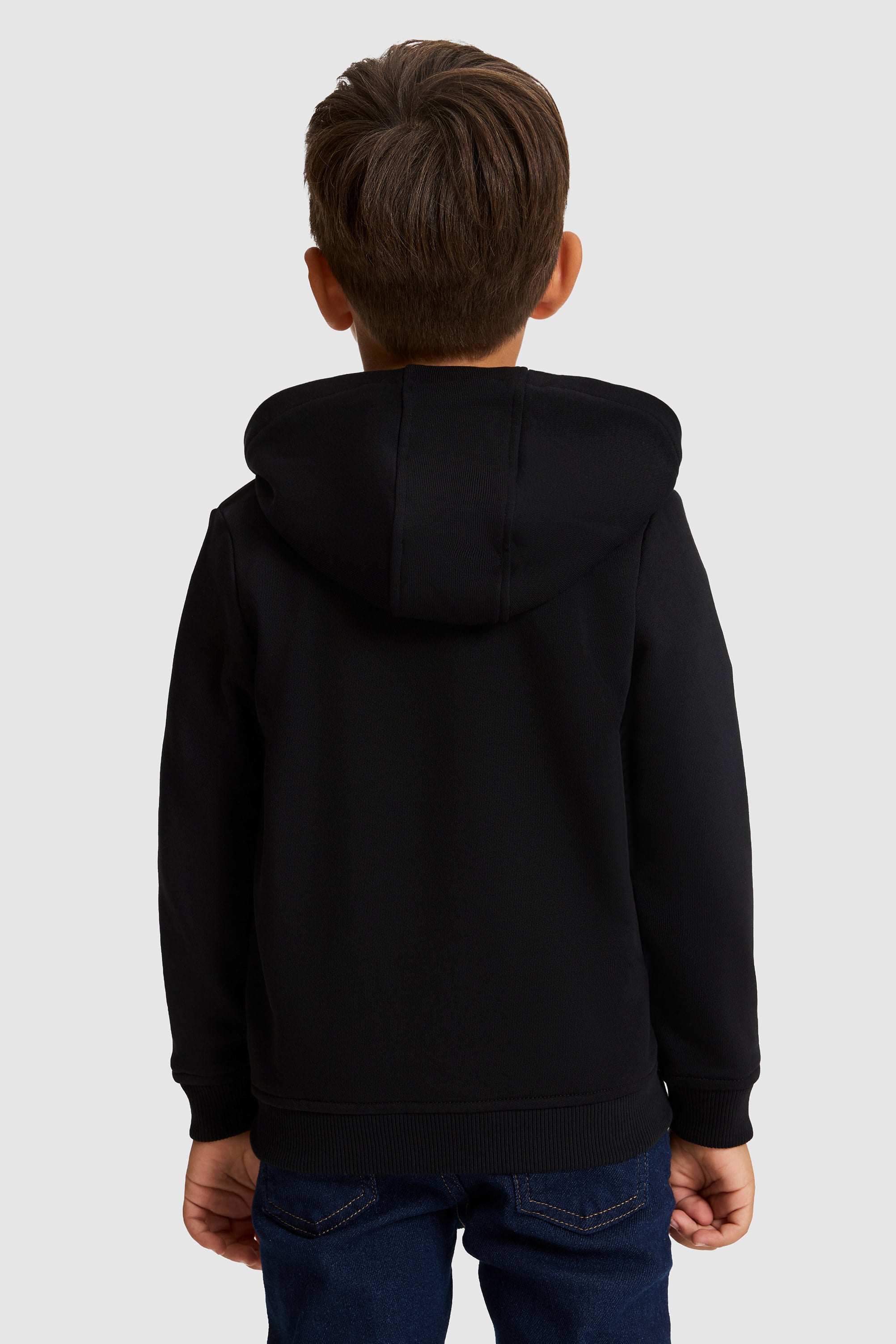 Erkek Çocuk Siyah Kapüşonlu Fermuarlı Sweatshirt - Image 5