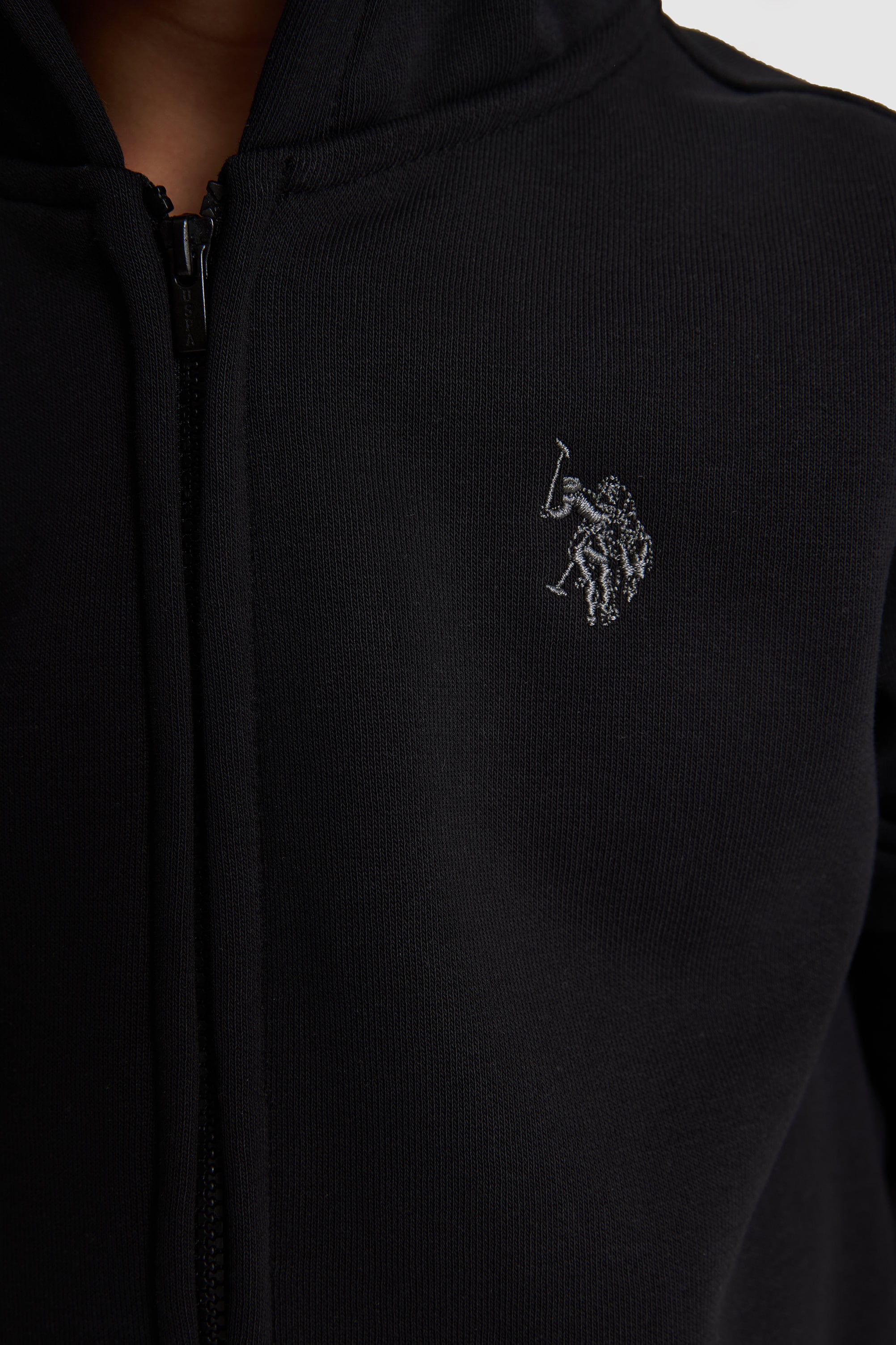Erkek Çocuk Siyah Kapüşonlu Fermuarlı Sweatshirt - Image 6