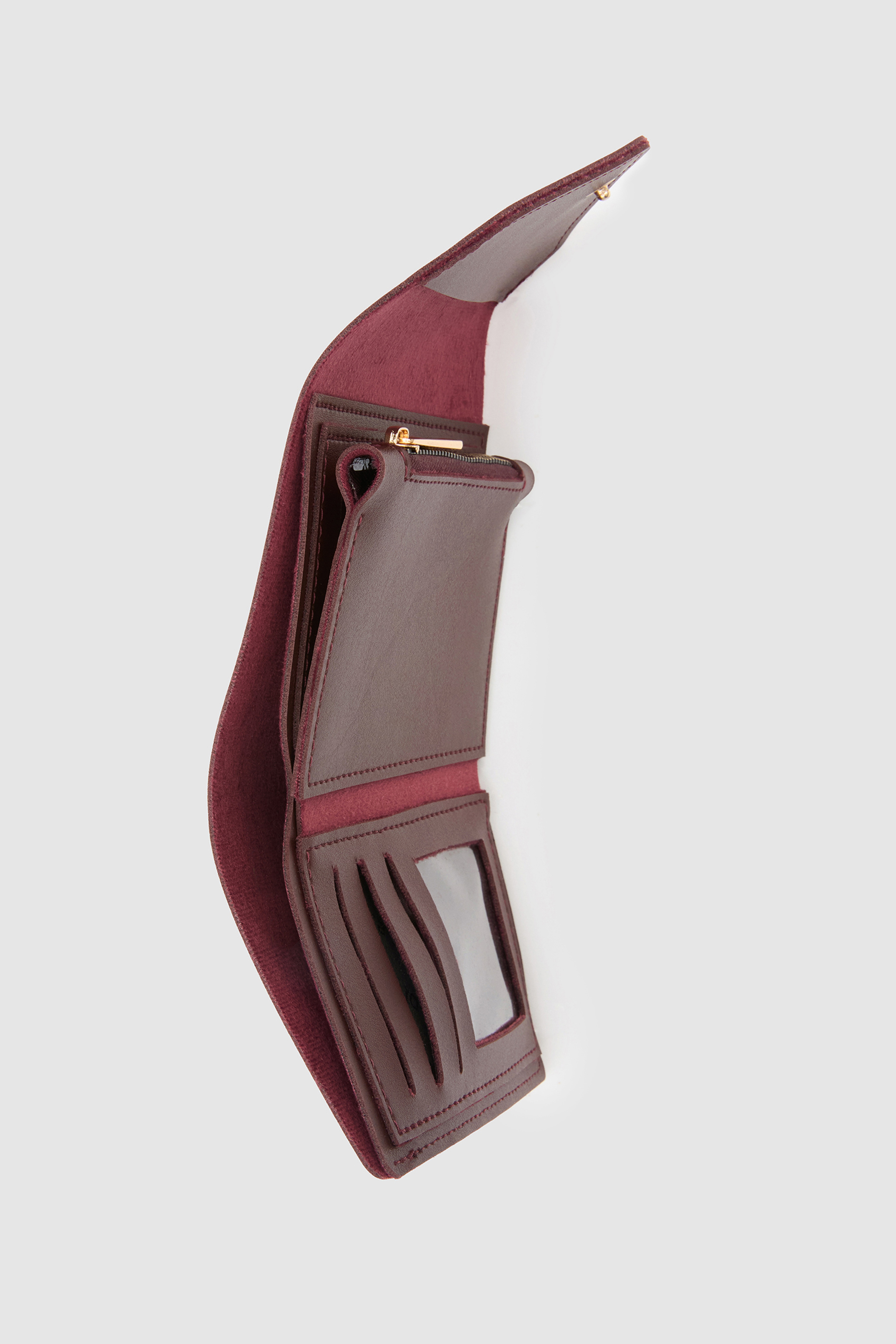 Kadın Bordo USPA Baskılı Kapaklı Cüzdan - Image 5