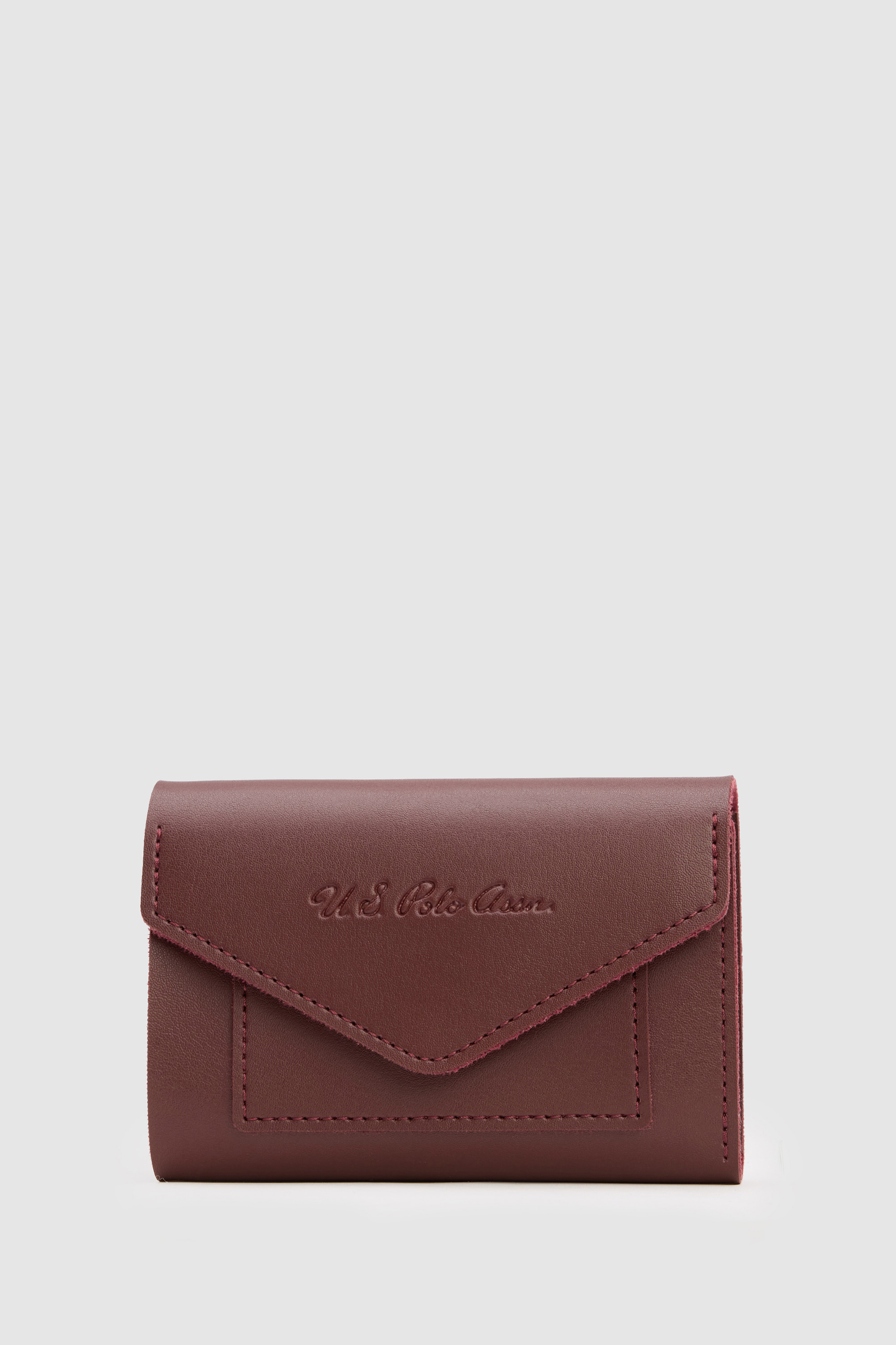 Kadın Bordo USPA Baskılı Kapaklı Cüzdan