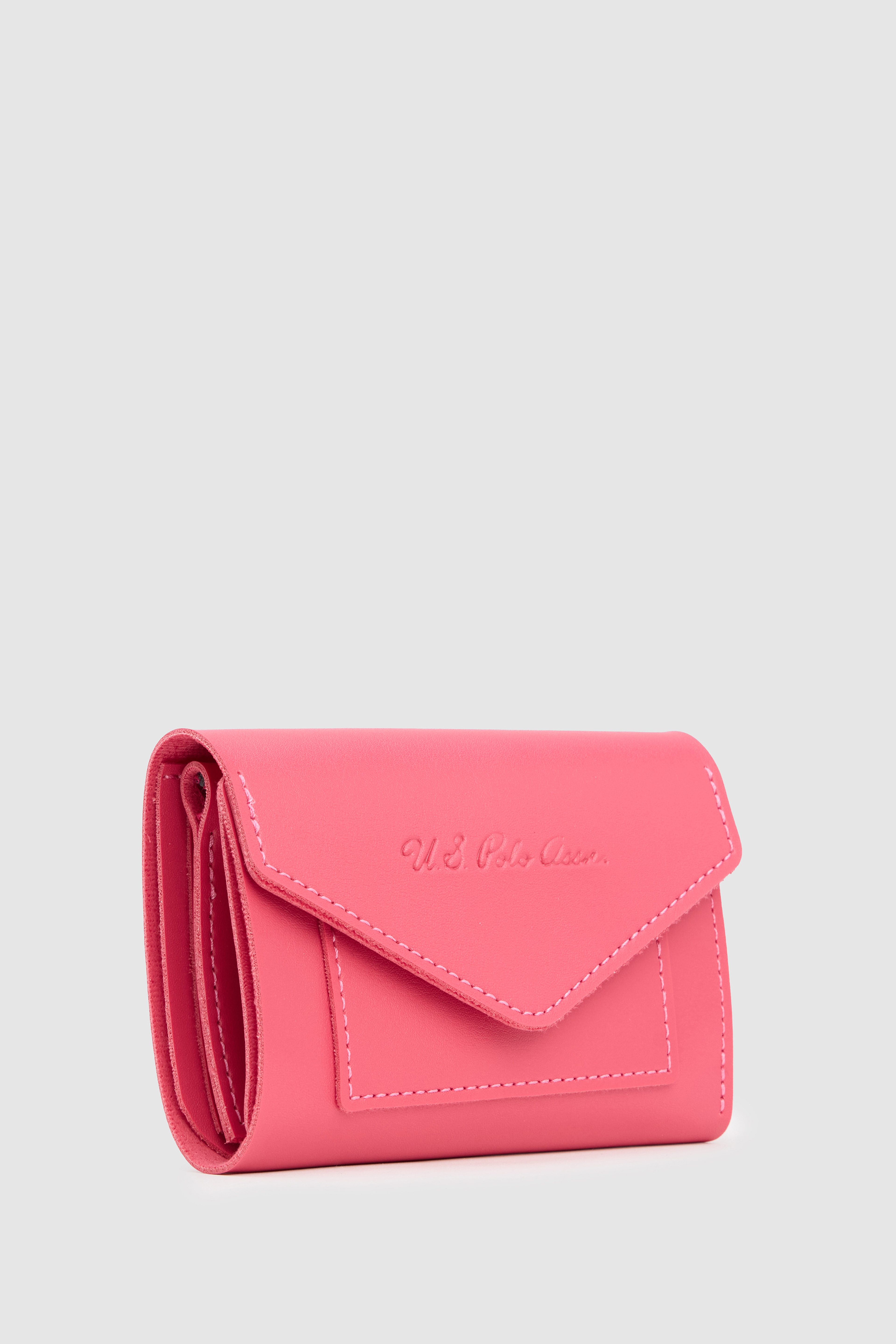 Kadın Pembe USPA Baskılı Kapaklı Cüzdan