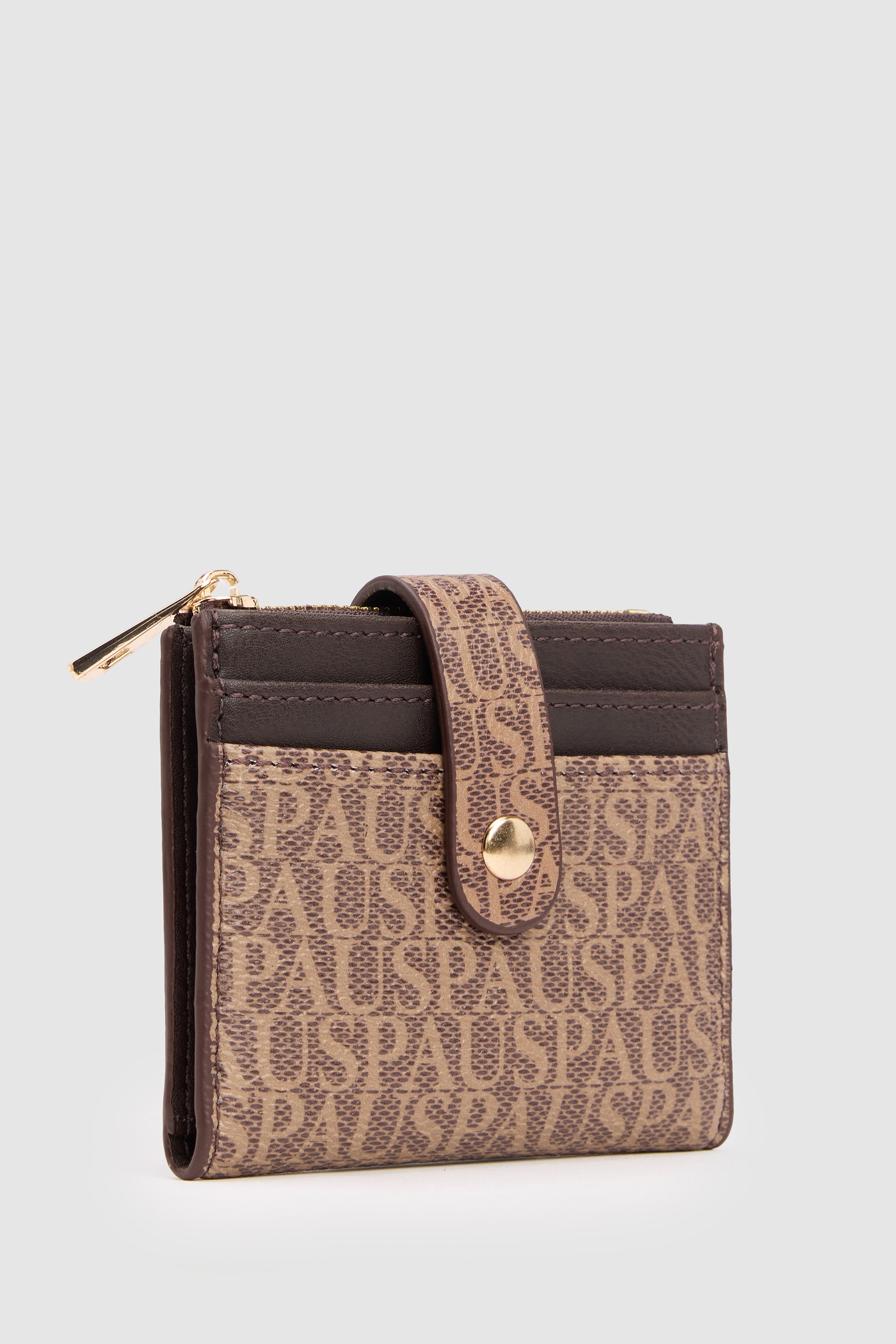 Kadın Taba Kahverengi Monogram Desenli Çıtçıt Kapamalı Kartlık - Image 2
