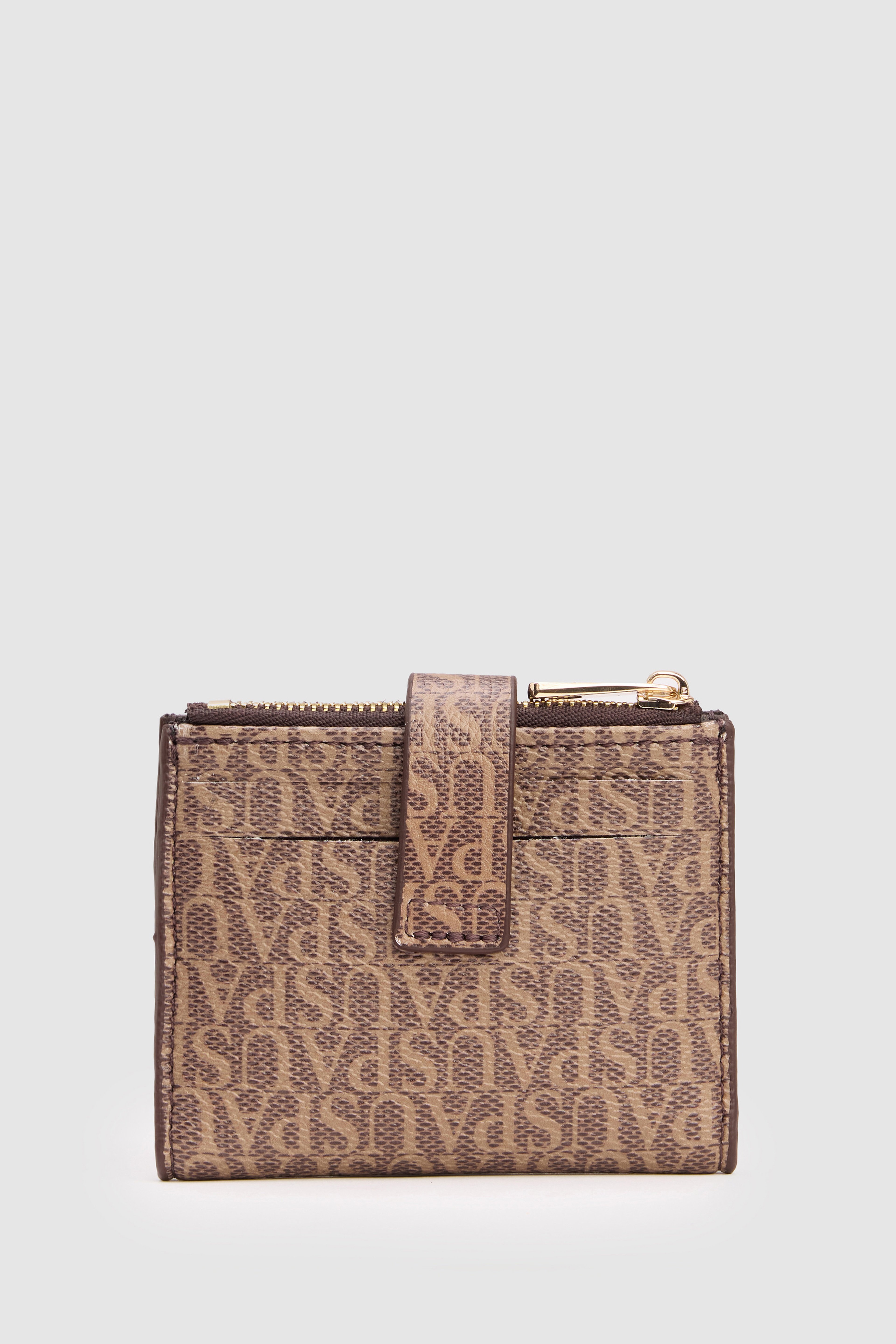 Kadın Taba Kahverengi Monogram Desenli Çıtçıt Kapamalı Kartlık - Image 3