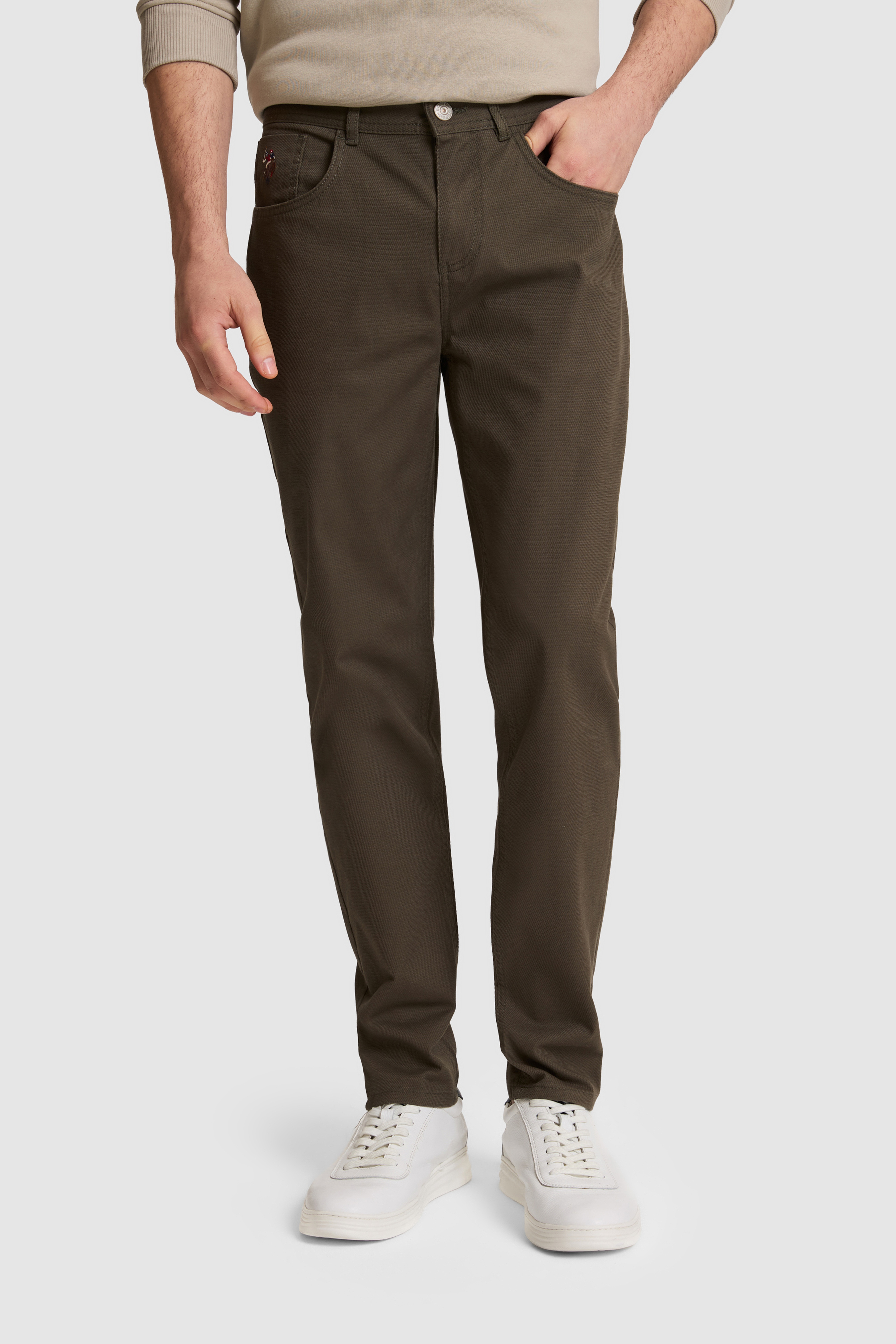 Erkek Koyu Haki Kanvas / Chino Pantolon - Image 2
