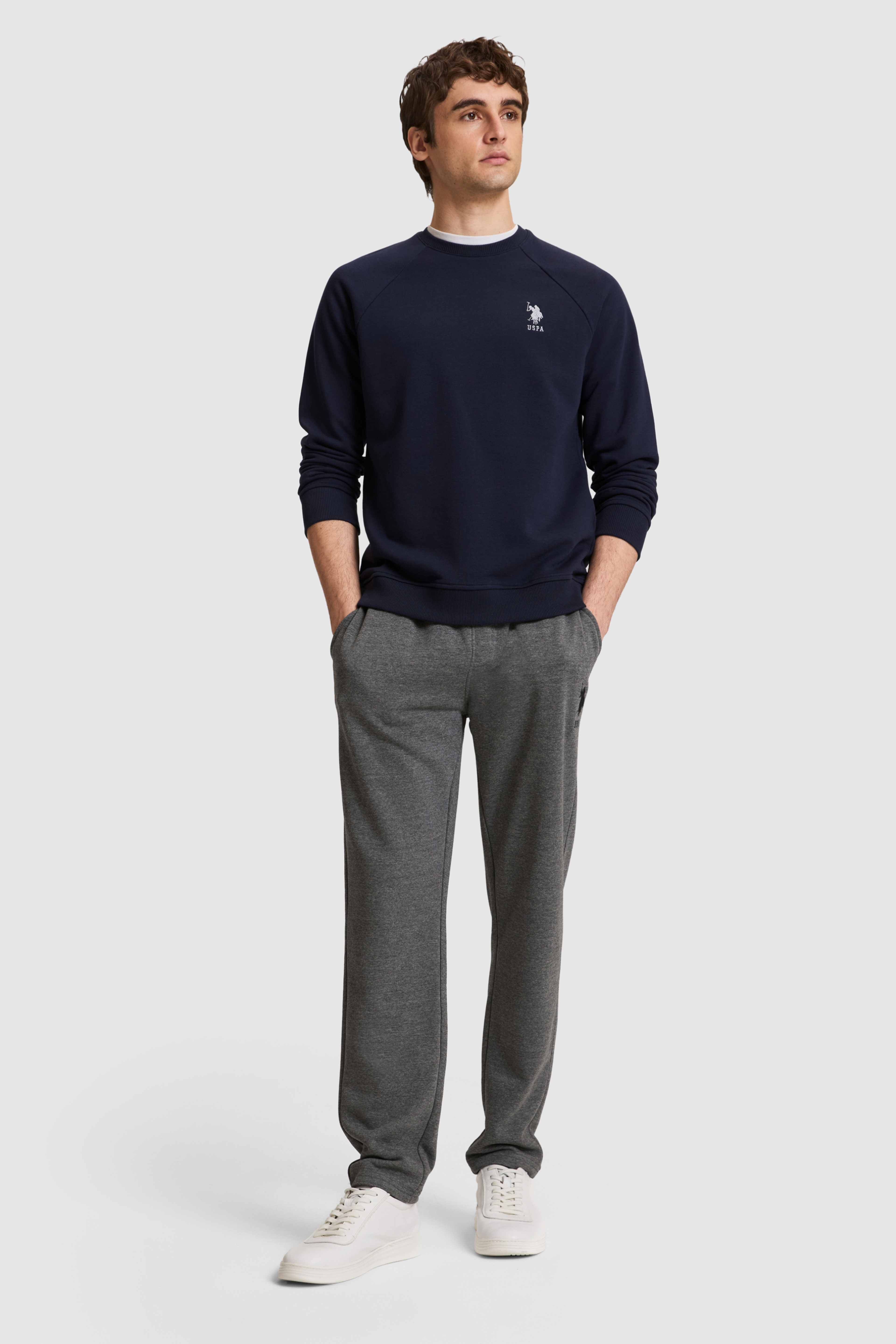 Erkek Antrasit Melanj Slim Fit Eşofman Altı