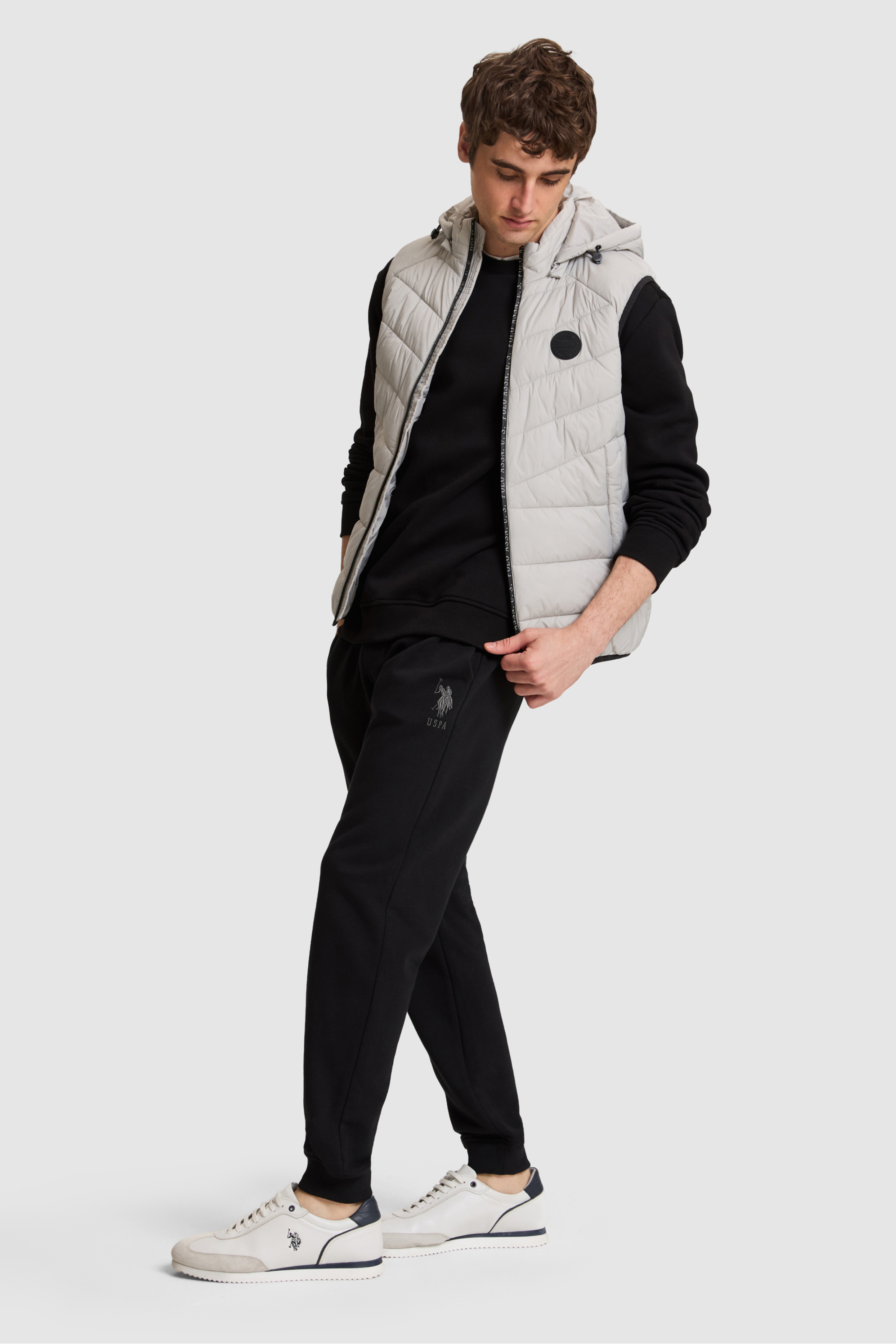 Erkek Siyah Slim Fit Paçası Lastikli Eşofman Altı