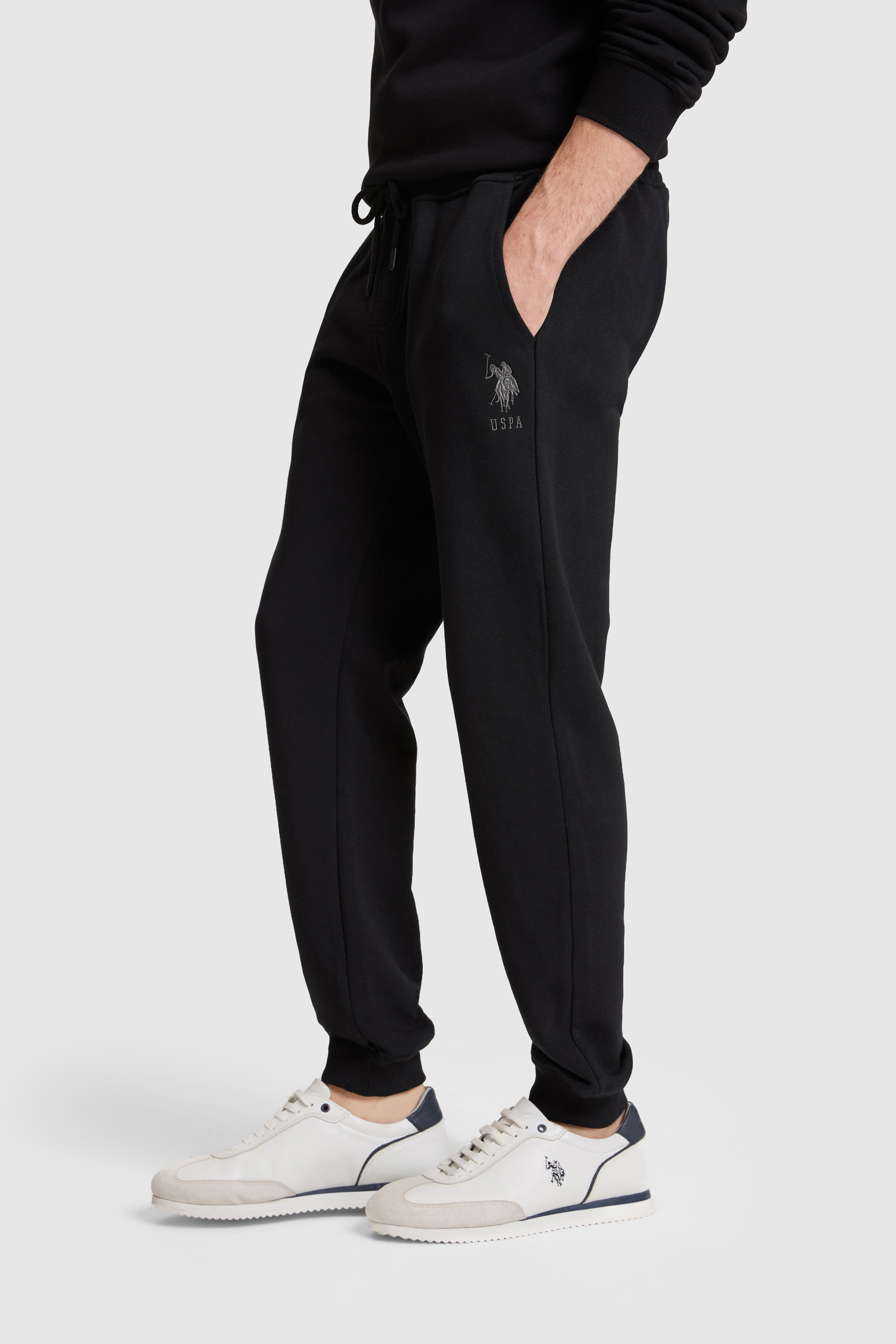 Erkek Siyah Slim Fit Paçası Lastikli Eşofman Altı