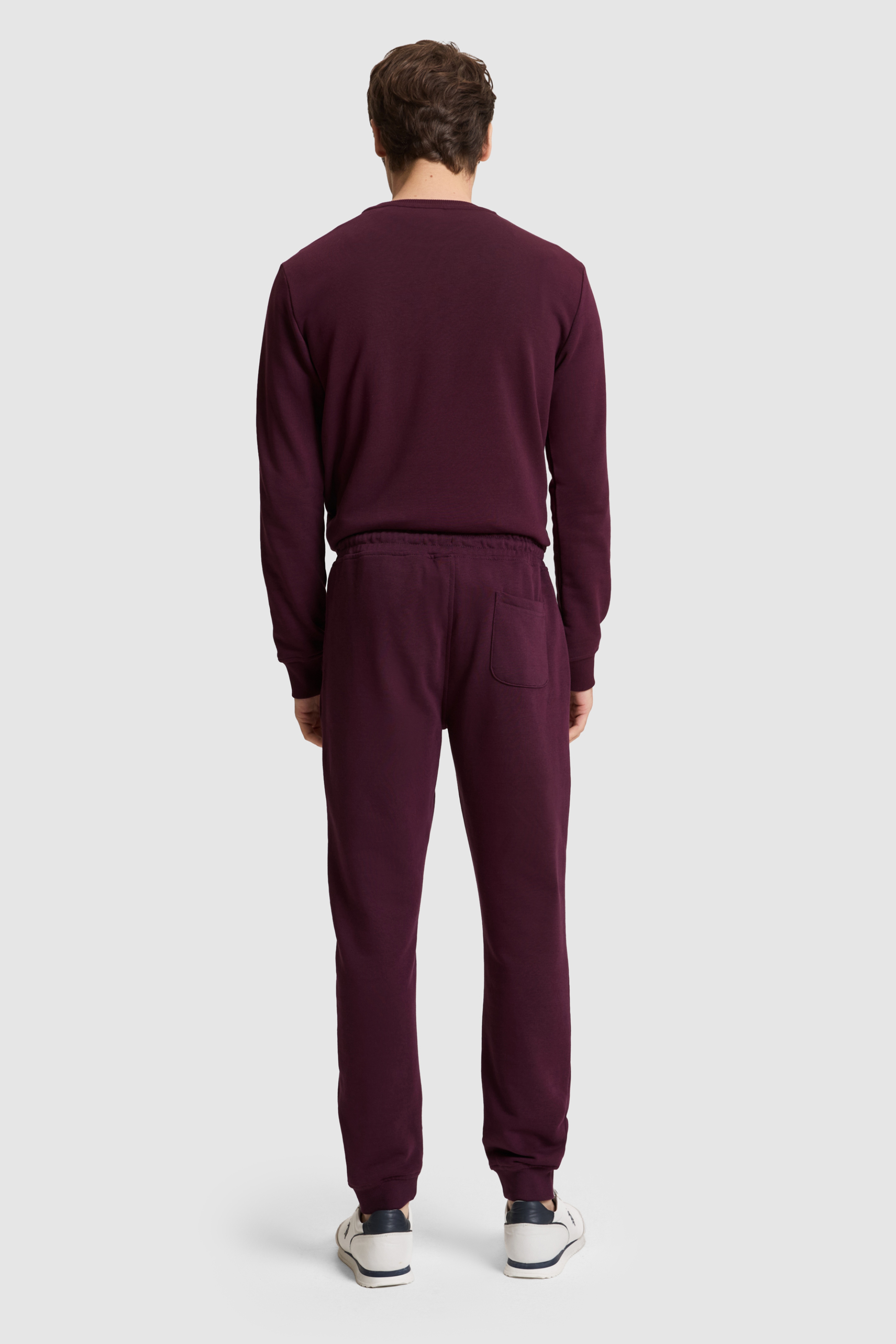 Erkek Bordo Slim Fit Paçası Lastikli Eşofman Altı