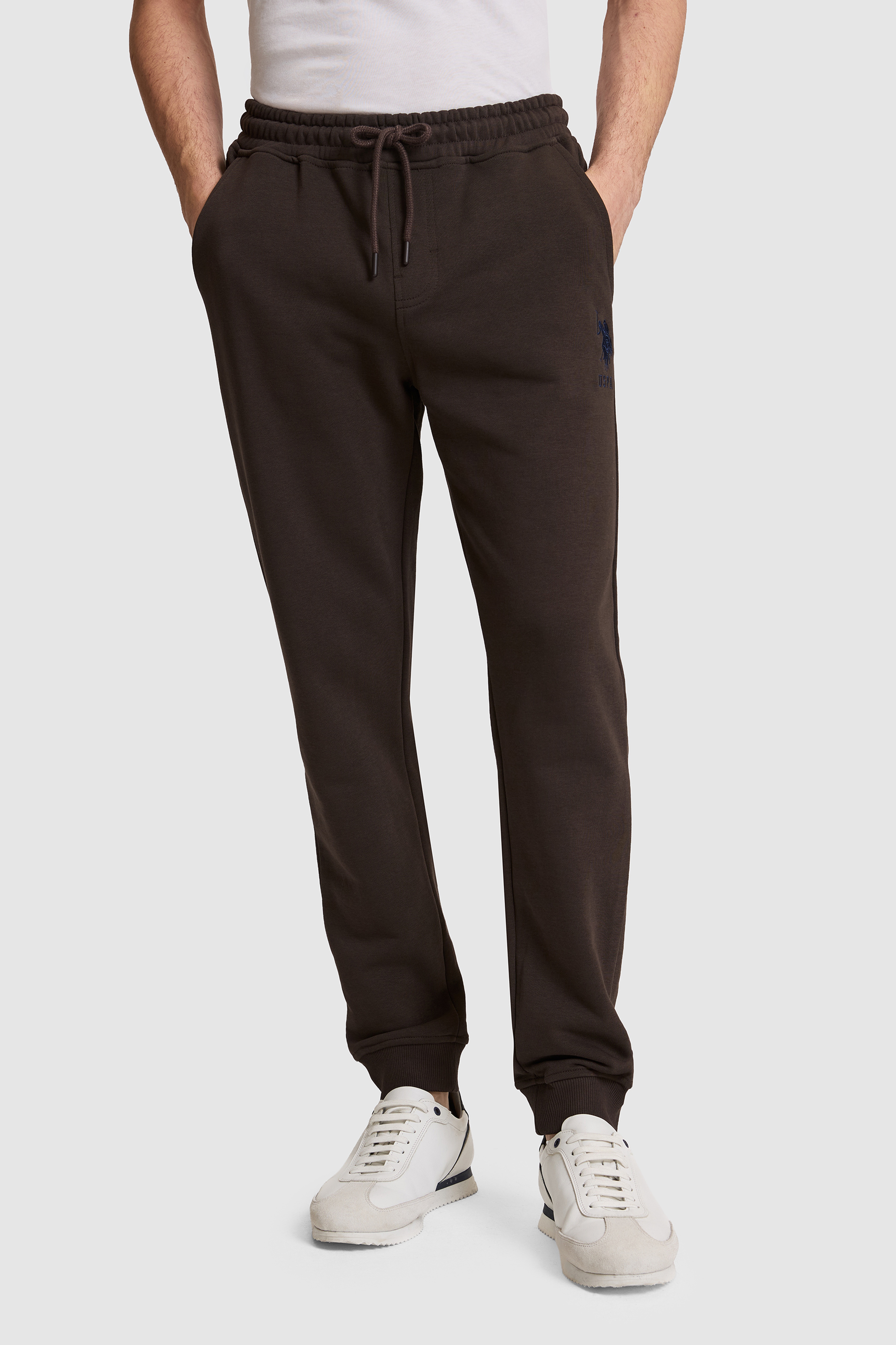 Erkek Koyu Kahverengi Slim Fit Paçası Lastikli Eşofman Altı