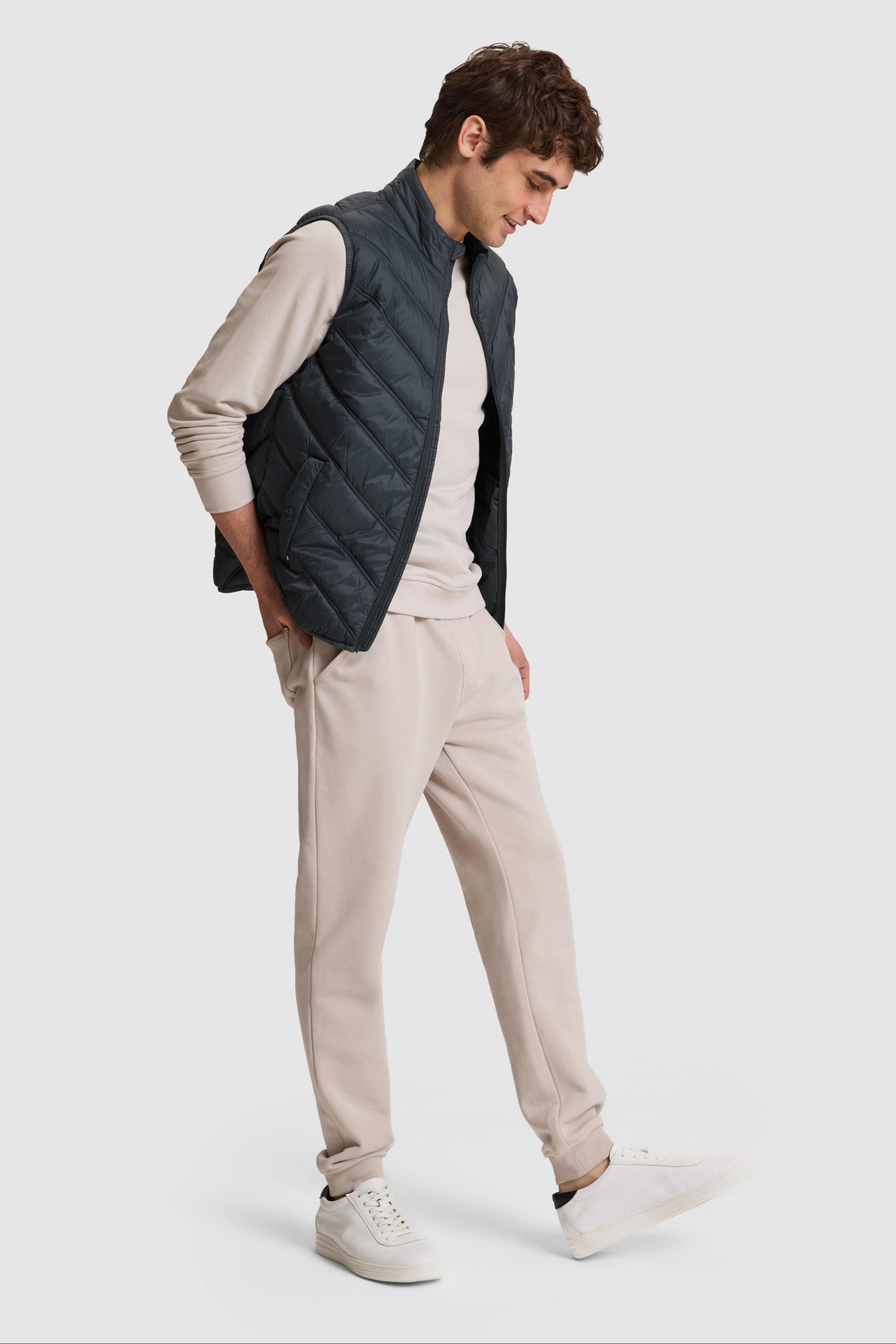 Erkek Taş Slim Fit Paçası Lastikli Eşofman Altı