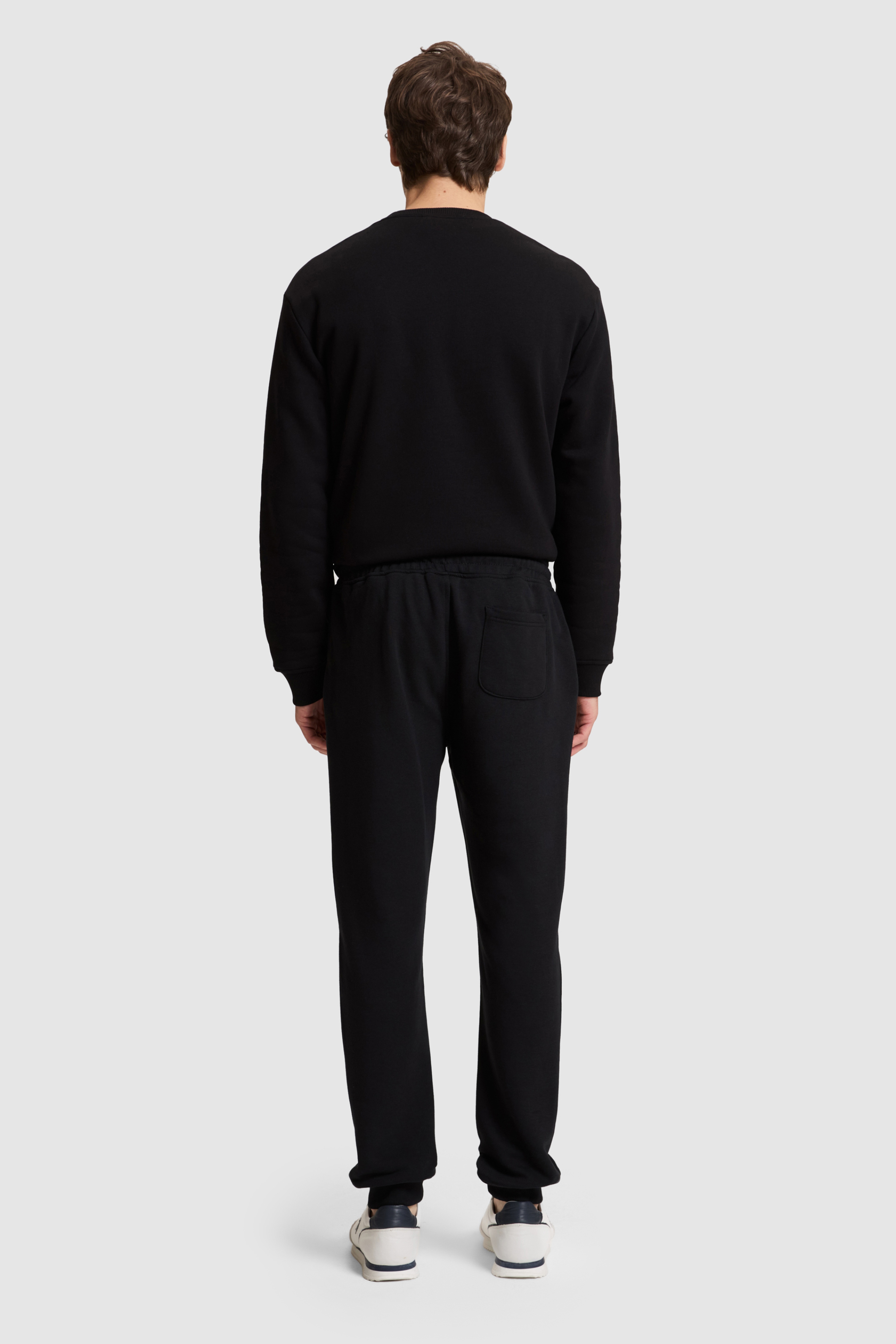 Erkek Siyah Slim Fit Paçası Lastikli Eşofman Altı