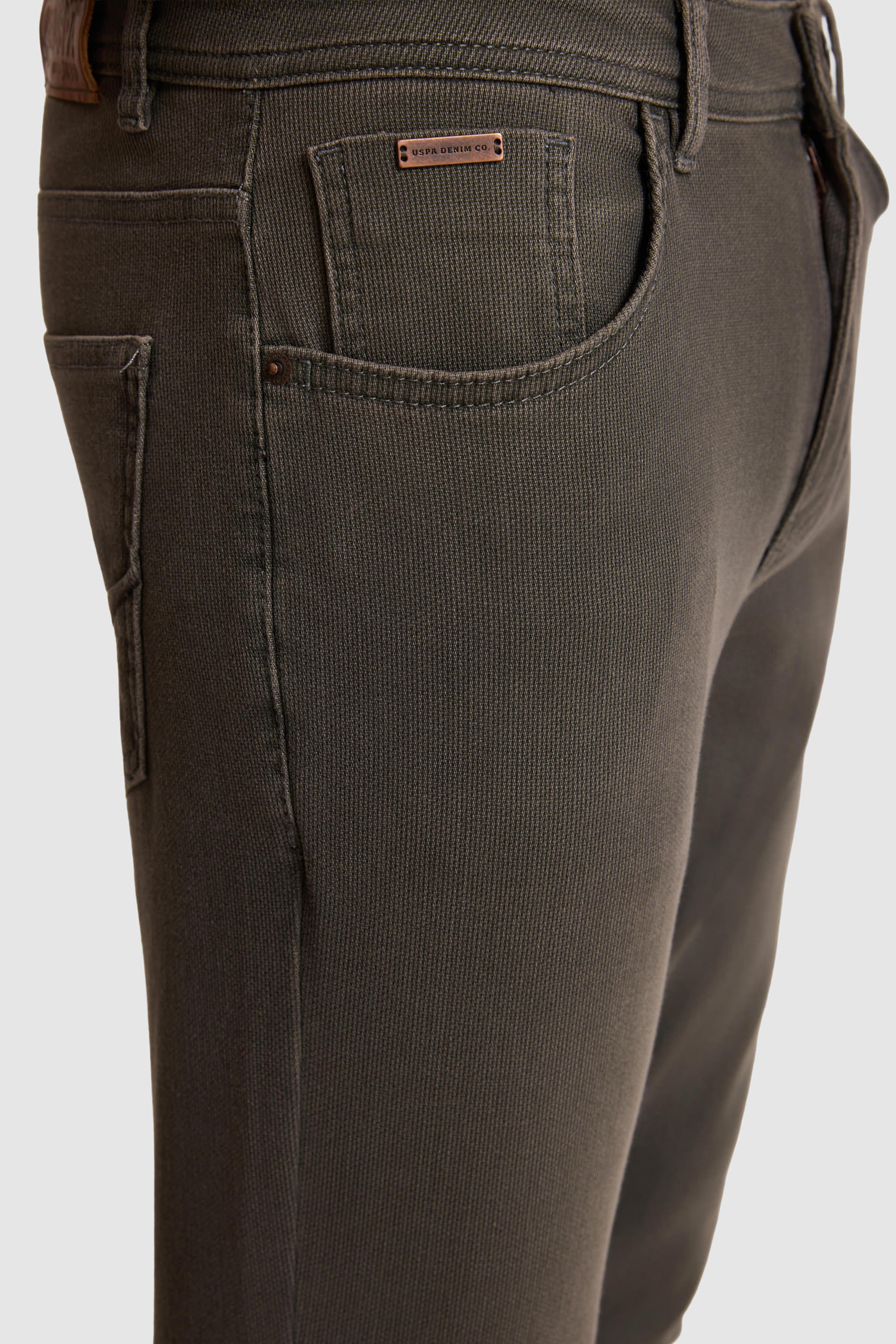 Erkek Haki Slim Fit Jean Pantolon - Image 6