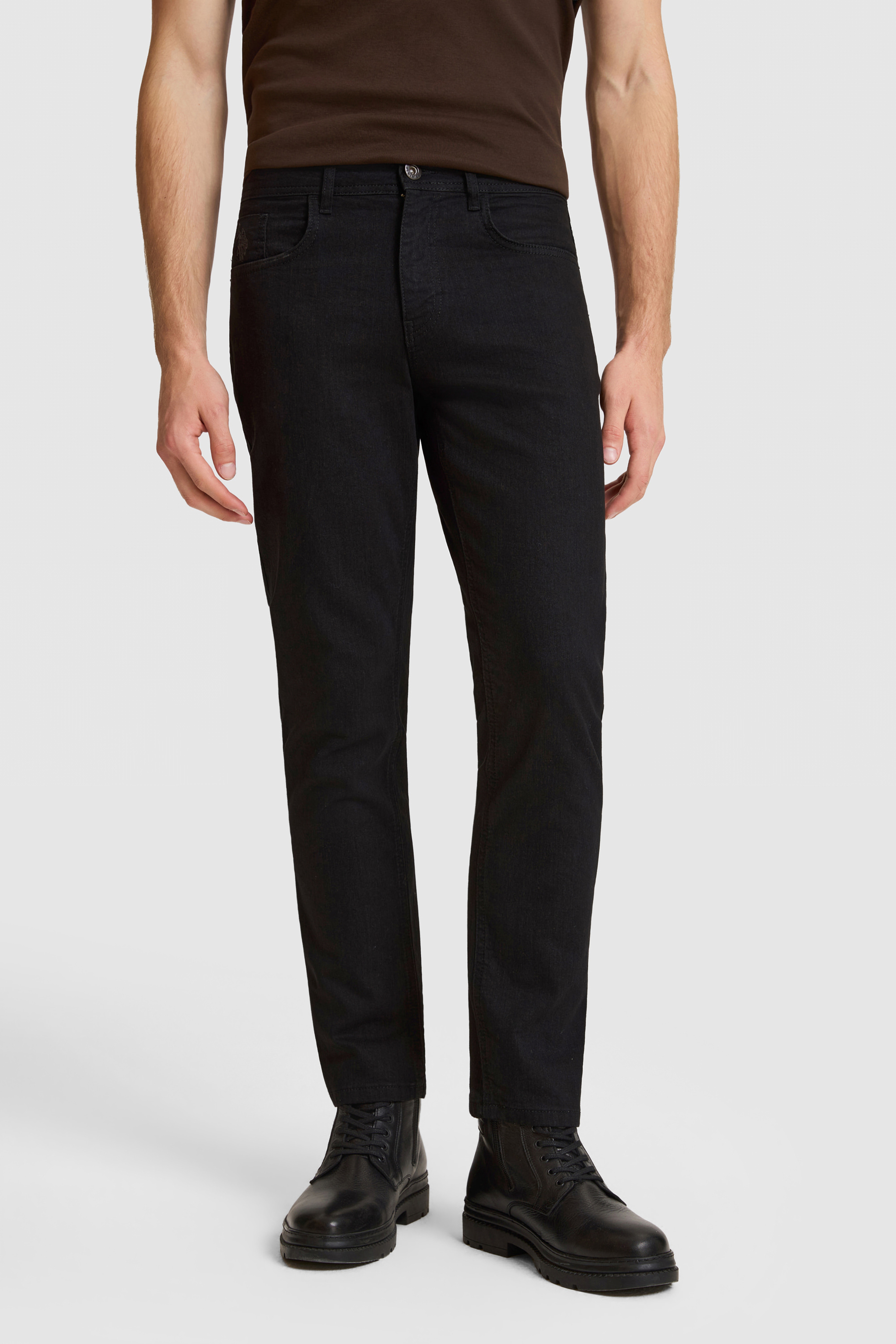 Erkek Siyah Straight Fit Jean Pantolon - Image 2