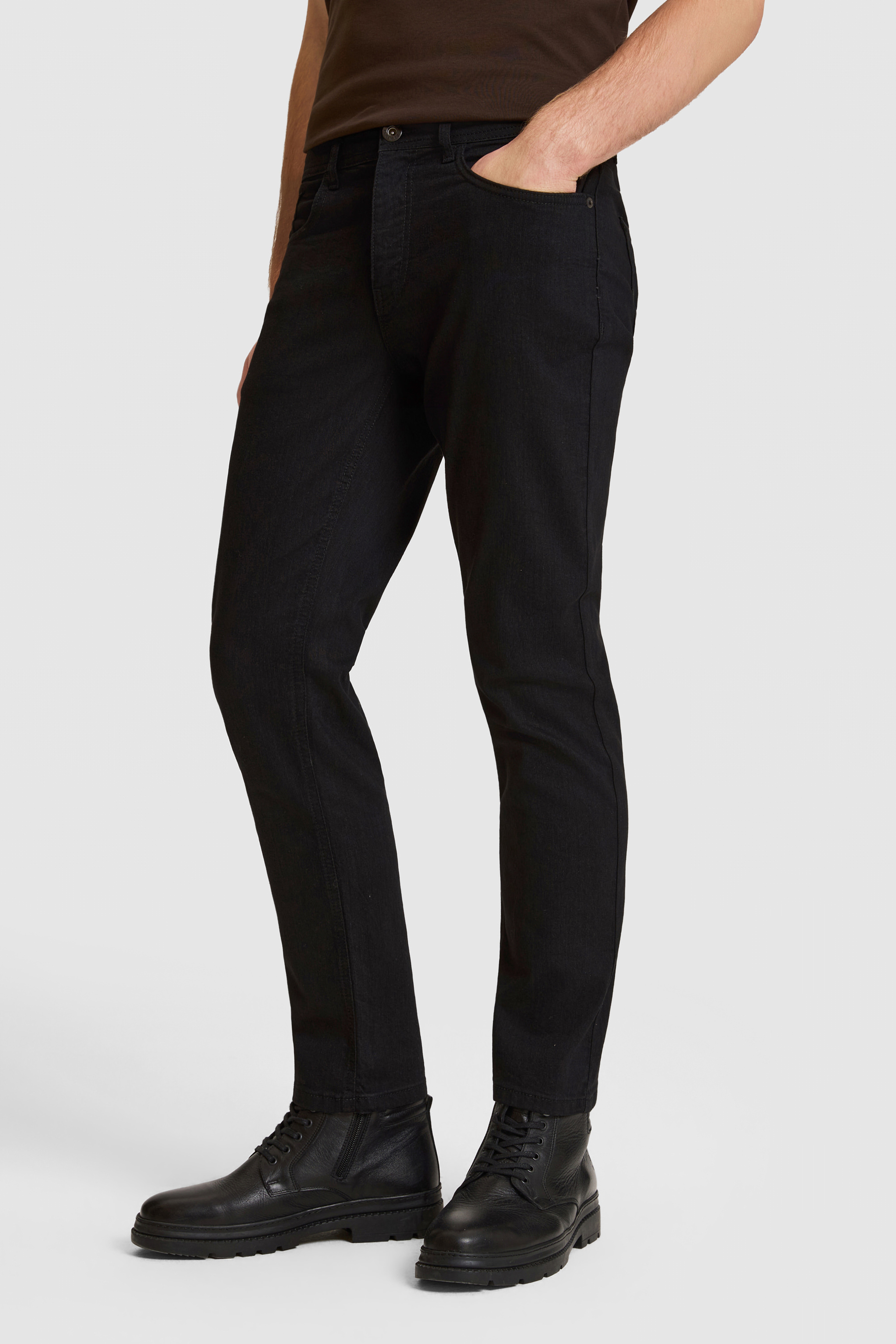Erkek Siyah Straight Fit Jean Pantolon - Image 4