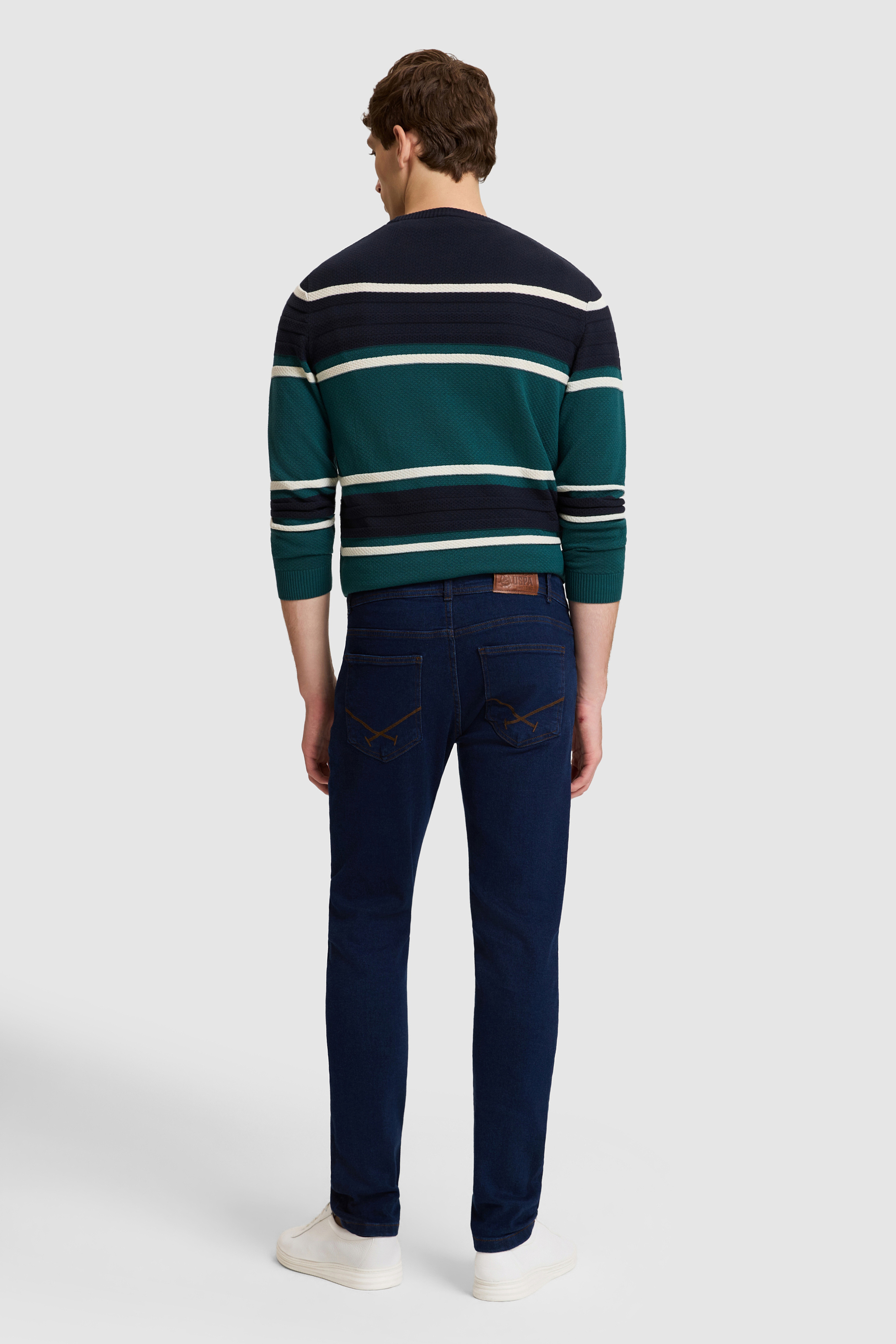 Erkek Koyu Mavi Slim Fit Jean Pantolon - Image 5