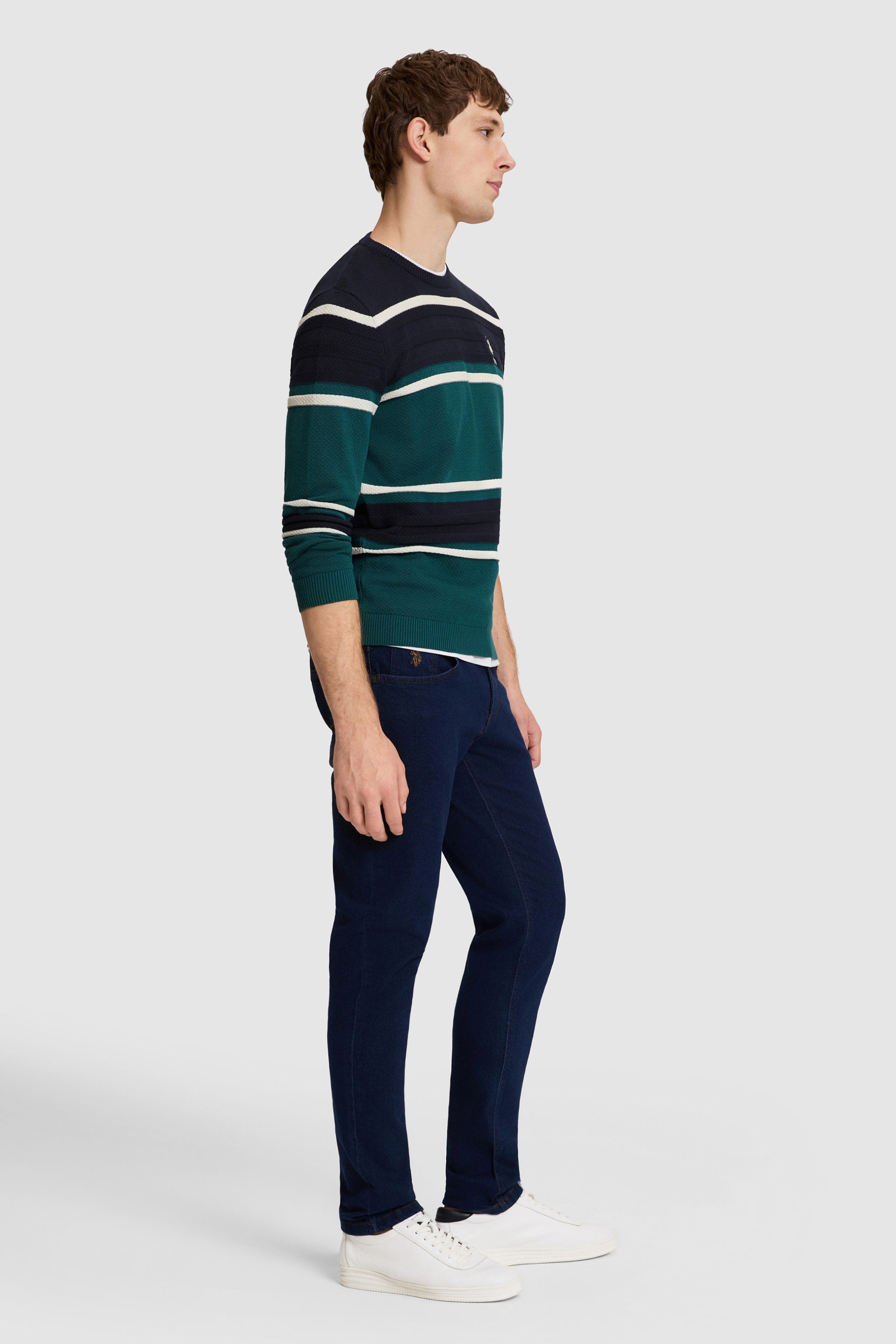 Erkek Koyu Mavi Slim Fit Jean Pantolon