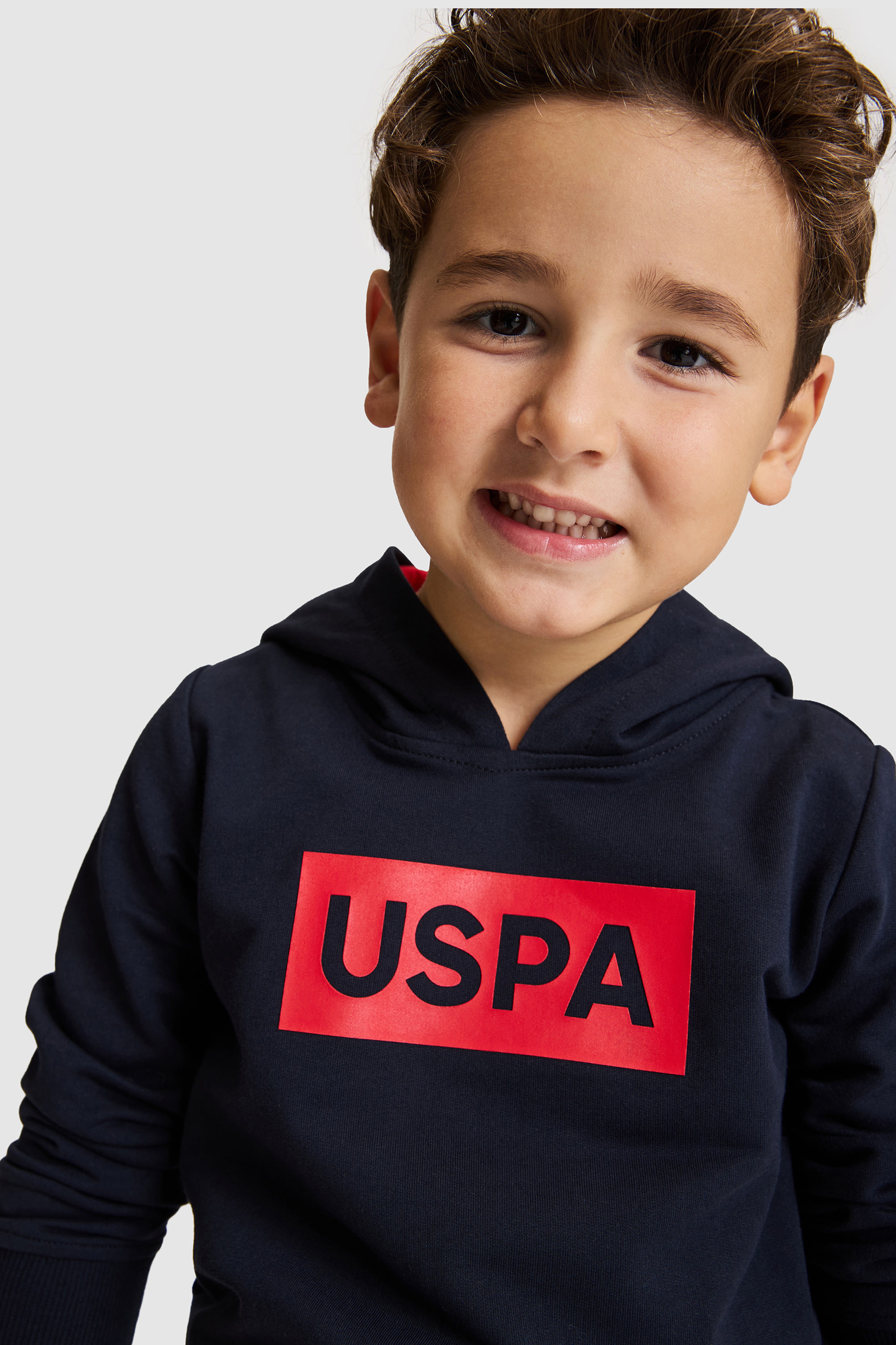 Erkek Çocuk Lacivert Kapüşonlu Yaka Regular Fit Logolu Düz %100 Pamuk Sweatshirt - Image 2