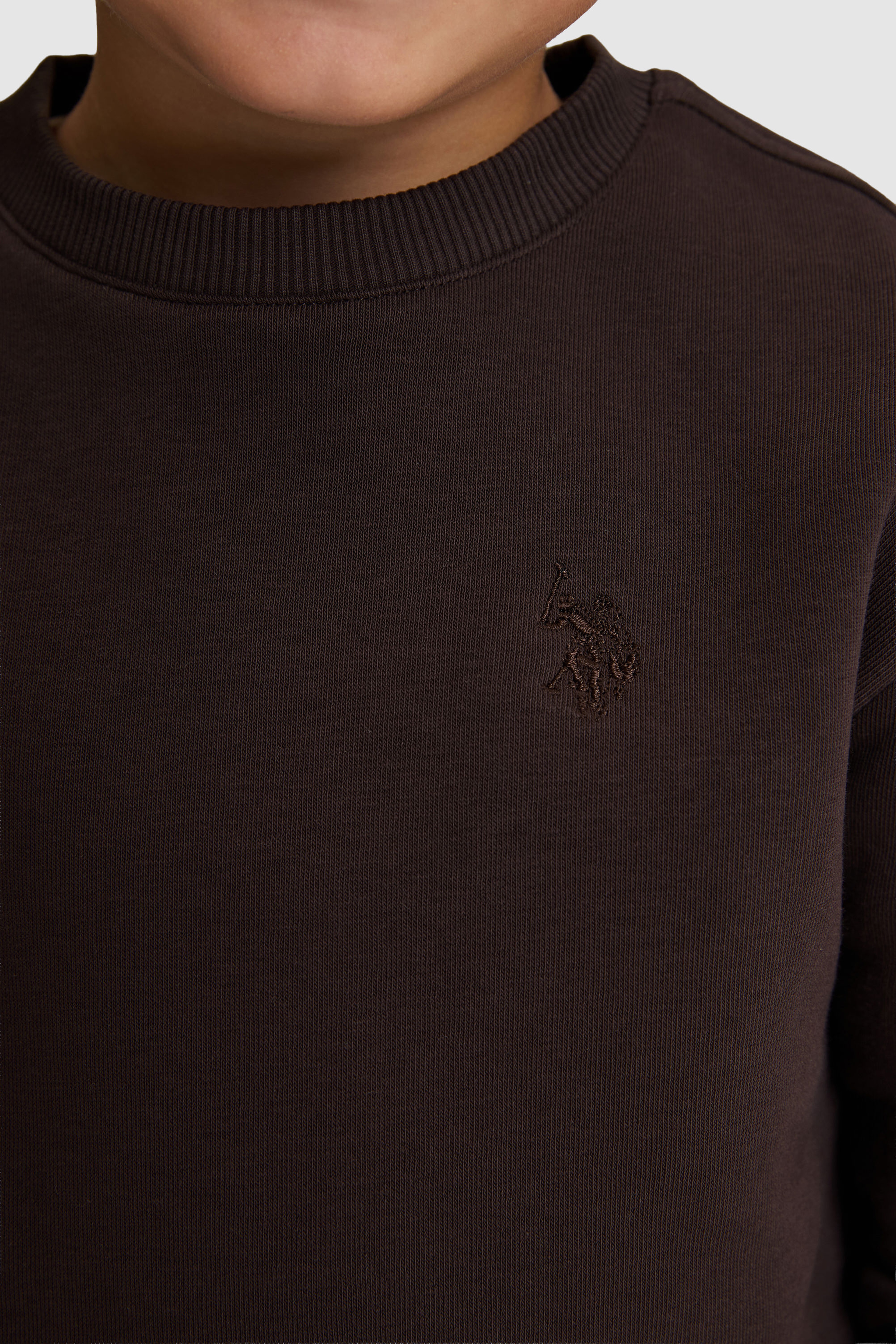Erkek Çocuk Siyah Bisiklet Yaka Comfort Fit Logolu Düz Tasarım Sweatshirt - Image 7
