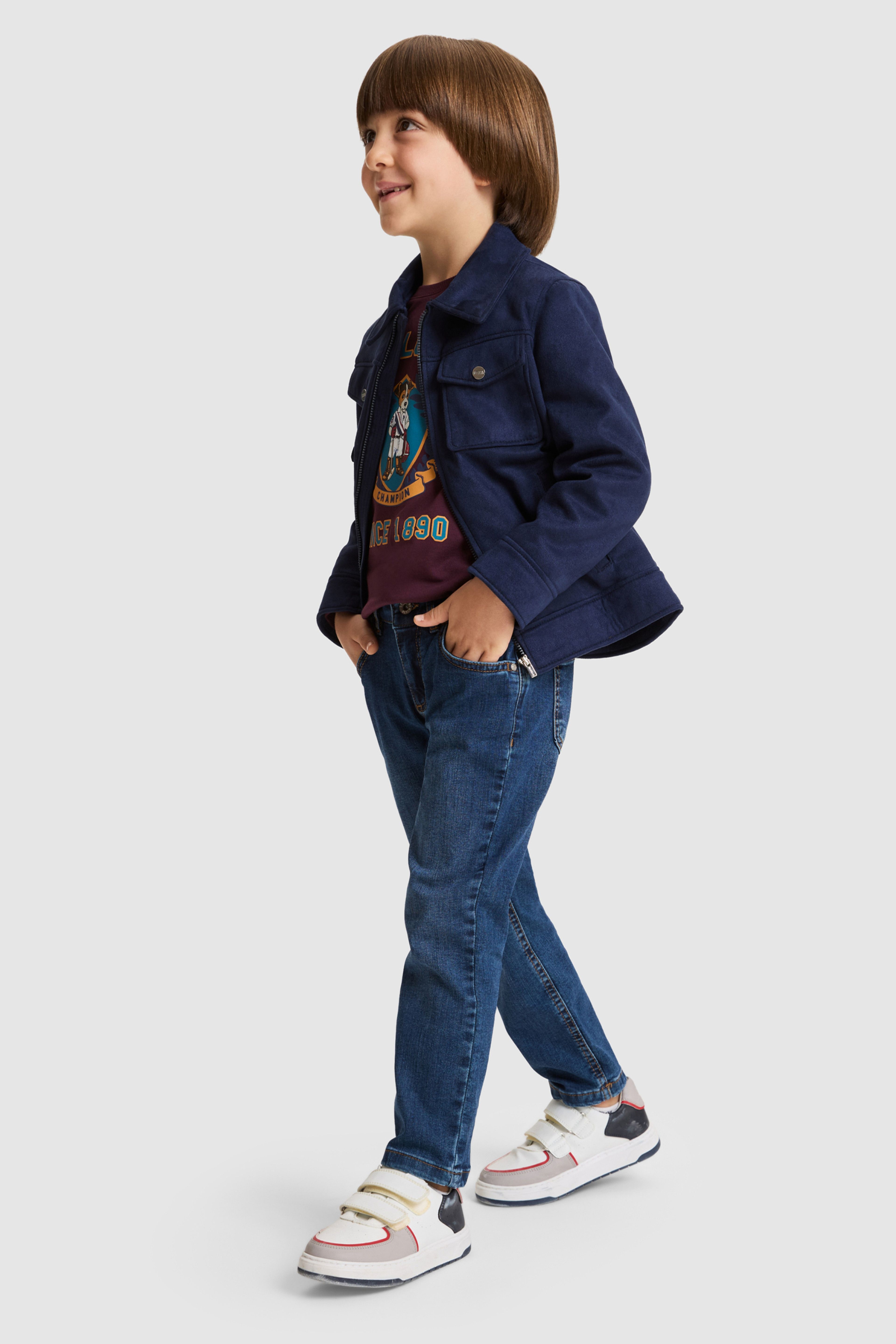 Erkek Çocuk Mavi Slim Fit Jean Pantolon - Image 3