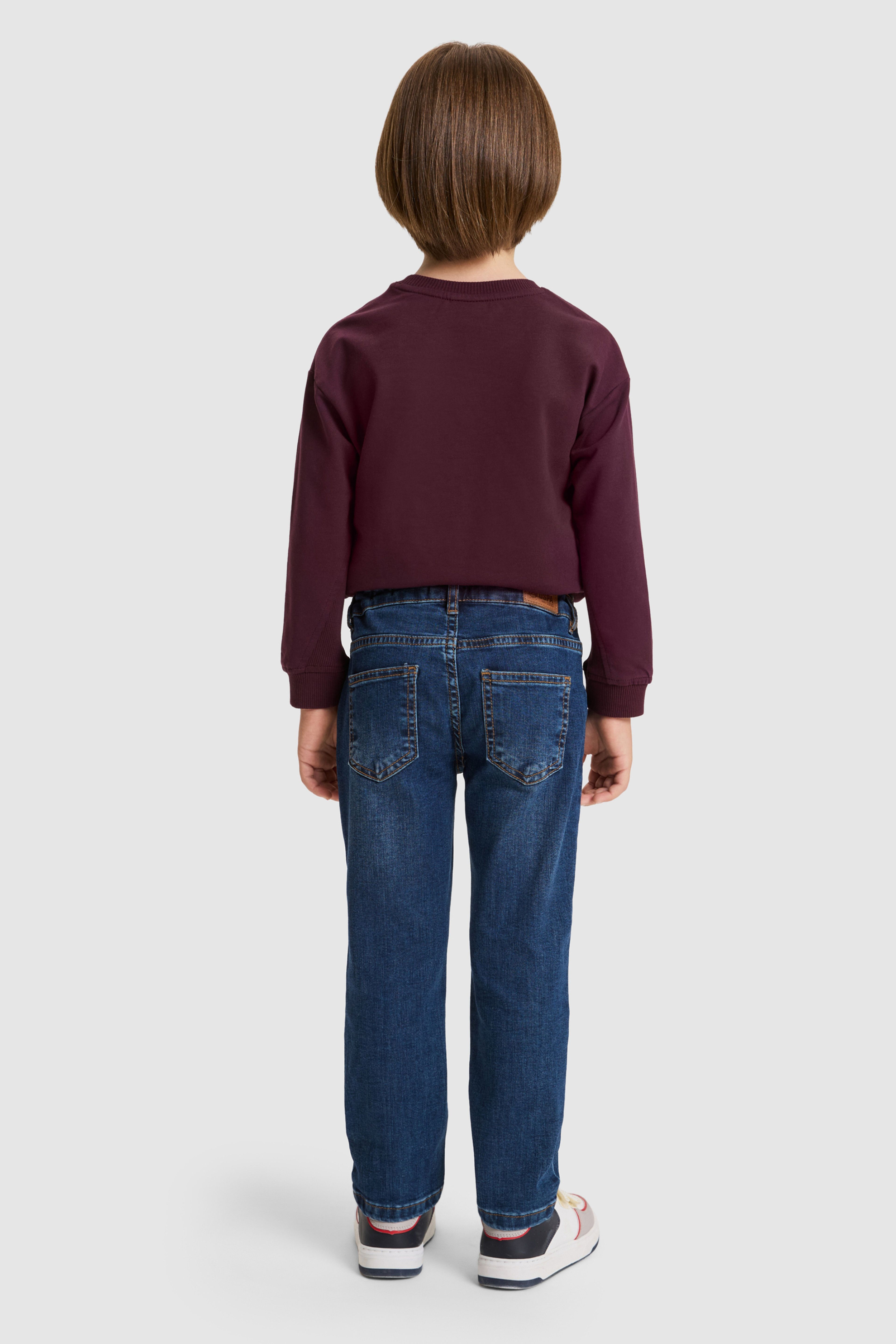 Erkek Çocuk Mavi Slim Fit Jean Pantolon - Image 4