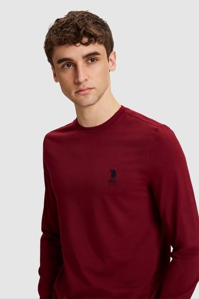 Erkek Bordo Basic Sweatshirt